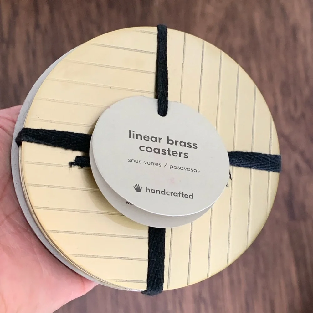 West elm Linear Brass Coasters set of 4
